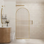 34"x78" Curved Frosted Glass Shower Screen with 10mm SGCC-Certified Tempered Glass