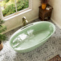 63"/67" Solid Surface Freestanding Matte Bathtub with Rim Towel Slot