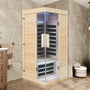 1-Person Home Infrared Sauna with Quick Assembly and Bluetooth Audio & LED Lights