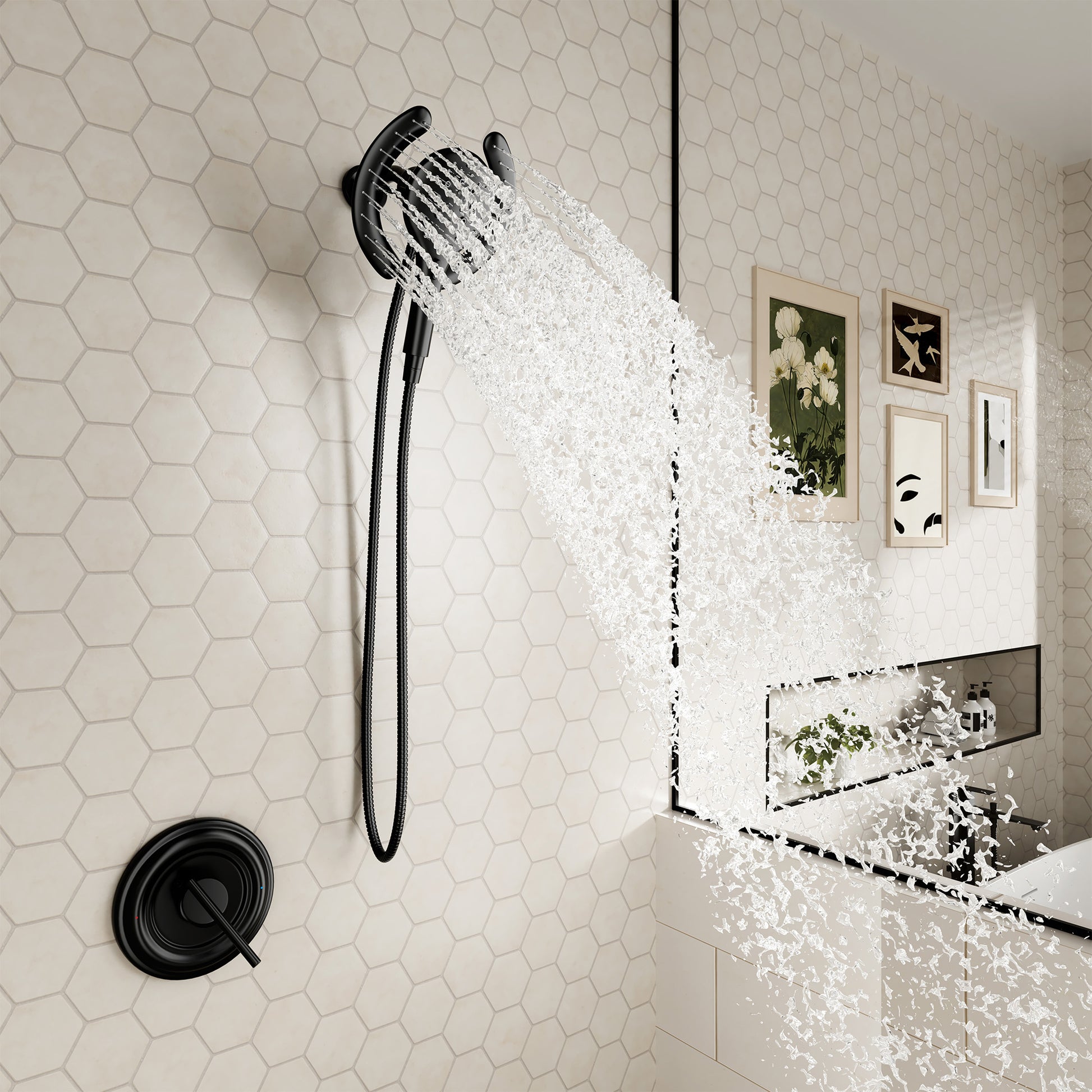 7-inch Magnetic Shower Kit with 3-Function Handheld Shower