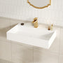 30"/42" Solid Surface Sink Wall Mount Stone Resin Bathroom Sink
