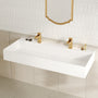 48" Wall Mounted Solid Surface Sink with 2 Faucet Holes