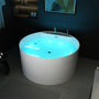 49" Modern Freestanding Whirlpool Bathtub with LED Mood Light & Hydro Massage Jets