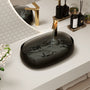 23" Oval Transparent Resin Bathroom Vessel Sink with Drainer