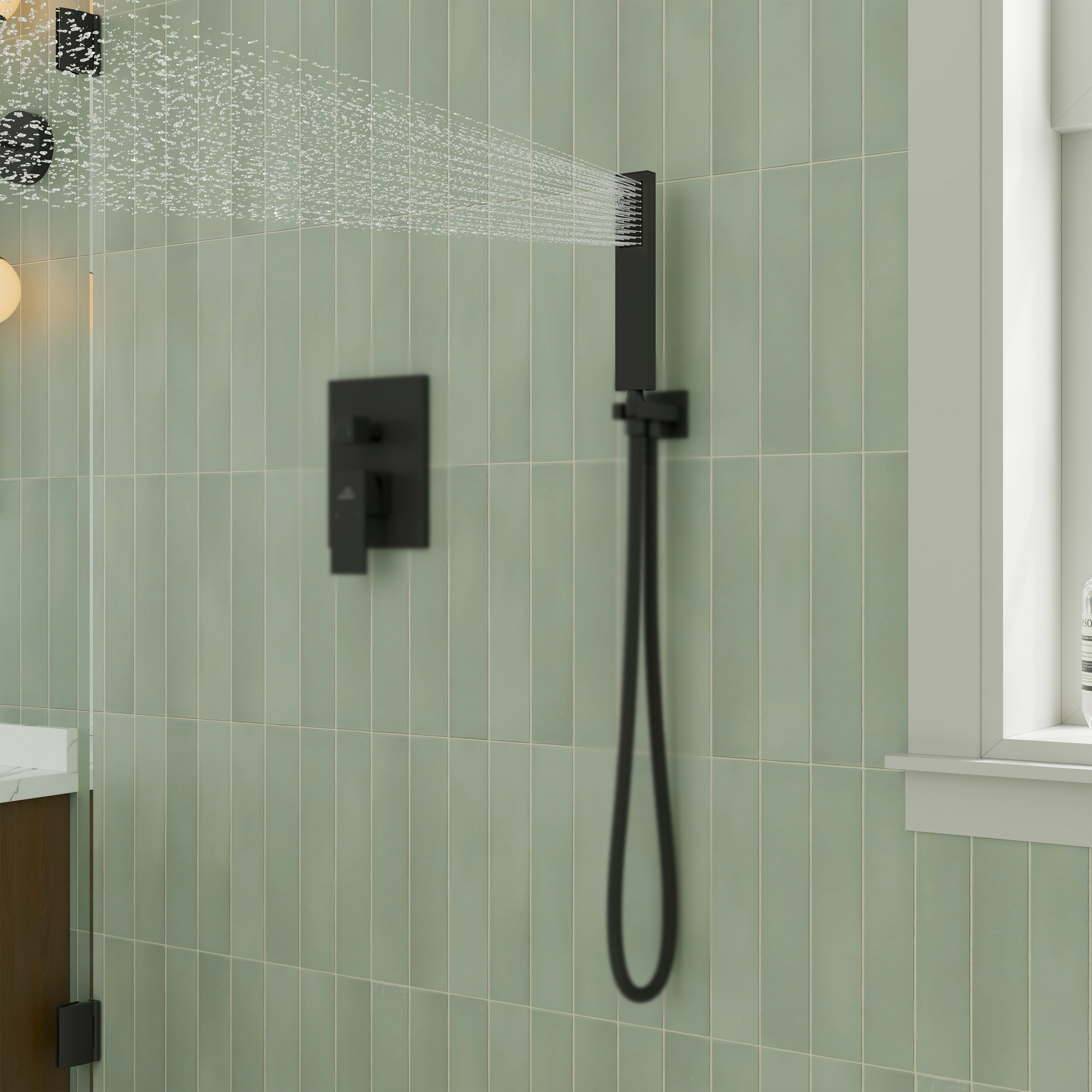 304 Stainless Steel Handheld Shower Head with Anti-Clog Nozzles