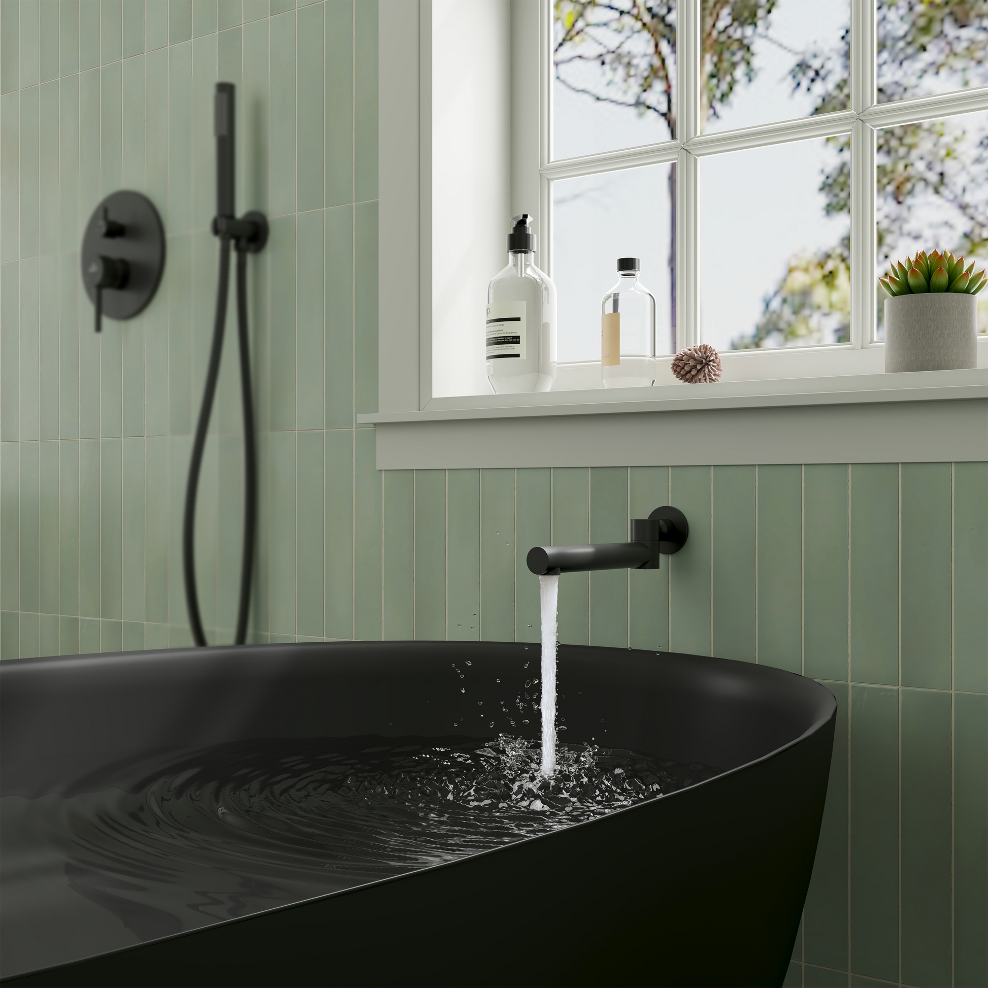 Round Brass Tub Spout with 180° Swing Outlet and Decoration Cover