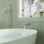 Round Brass Tub Spout with 180° Swing Outlet and Decoration Cover