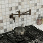 360° Dual-Handle Brass Pot Filler Faucet for Kitchen Wall-Mount Installation