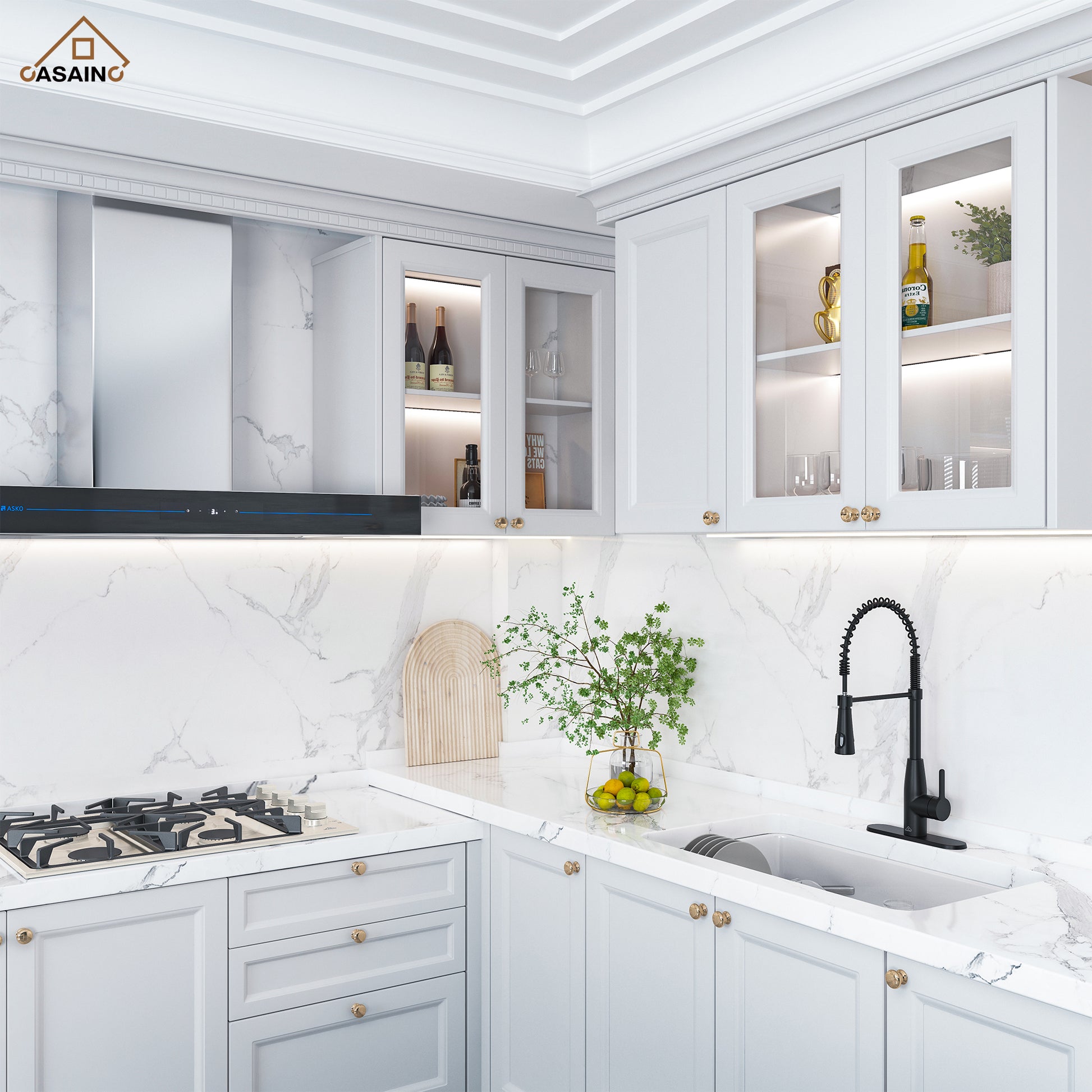 Touchless Kitchen Faucet with Digital Temperature Display