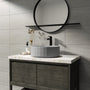 17in Bathroom Concrete Round Vessel Sink with Drainer in Black Earth / Mottled Bluish Grey / Taupe Clay