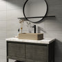 19in Bathroom Concrete Rectangular Vessel Sink with Drainer in Black Earth / Blue Ashes / Taupe Clay