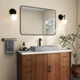27in Bathroom Concrete Rectangular Vessel Sink with Drainer in Mottled Bluish Grey / Black Earth / Taupe Clay