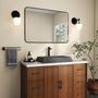 27in Bathroom Concrete Rectangular Vessel Sink with Drainer in Mottled Bluish Grey / Black Earth / Taupe Clay