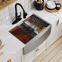 6PCS Farmhouse Stainless Steel 30/33/36 inch Single Bowl Kitchen Sink in Brushed 