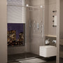60"x76" Frameless Laminated Layer Glass Shower Door with Cushioned Single Slide Enclosure in Chrome/Brushed Gold