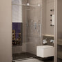 48"x76" Frameless Laminated Layer Glass Shower Door with Cushioned Single Slide Enclosure in Brushed Nickel/Chrome/Matte Black/Brushed Gold