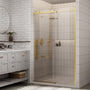 48"x76" Frameless Shower Door with Cushioned Single Slide in Brushed Nickel/Chromed/Matte Black/Brushed Gold, 0.39 inch SGCC-certified Tempered Shower Glass