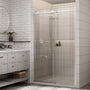 48"x76" Frameless Shower Door with Cushioned Single Slide in Brushed Nickel/Chromed/Matte Black/Brushed Gold, 0.39 inch SGCC-certified Tempered Shower Glass