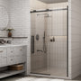 48"x76" Frameless Shower Door with Cushioned Single Slide in Brushed Nickel/Chromed/Matte Black/Brushed Gold, 0.39 inch SGCC-certified Tempered Shower Glass