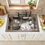 [Copy]33inch 3-Hole Single Bowl Stainless Steel Drop-in Workstation Kitchen Sink with Accessories