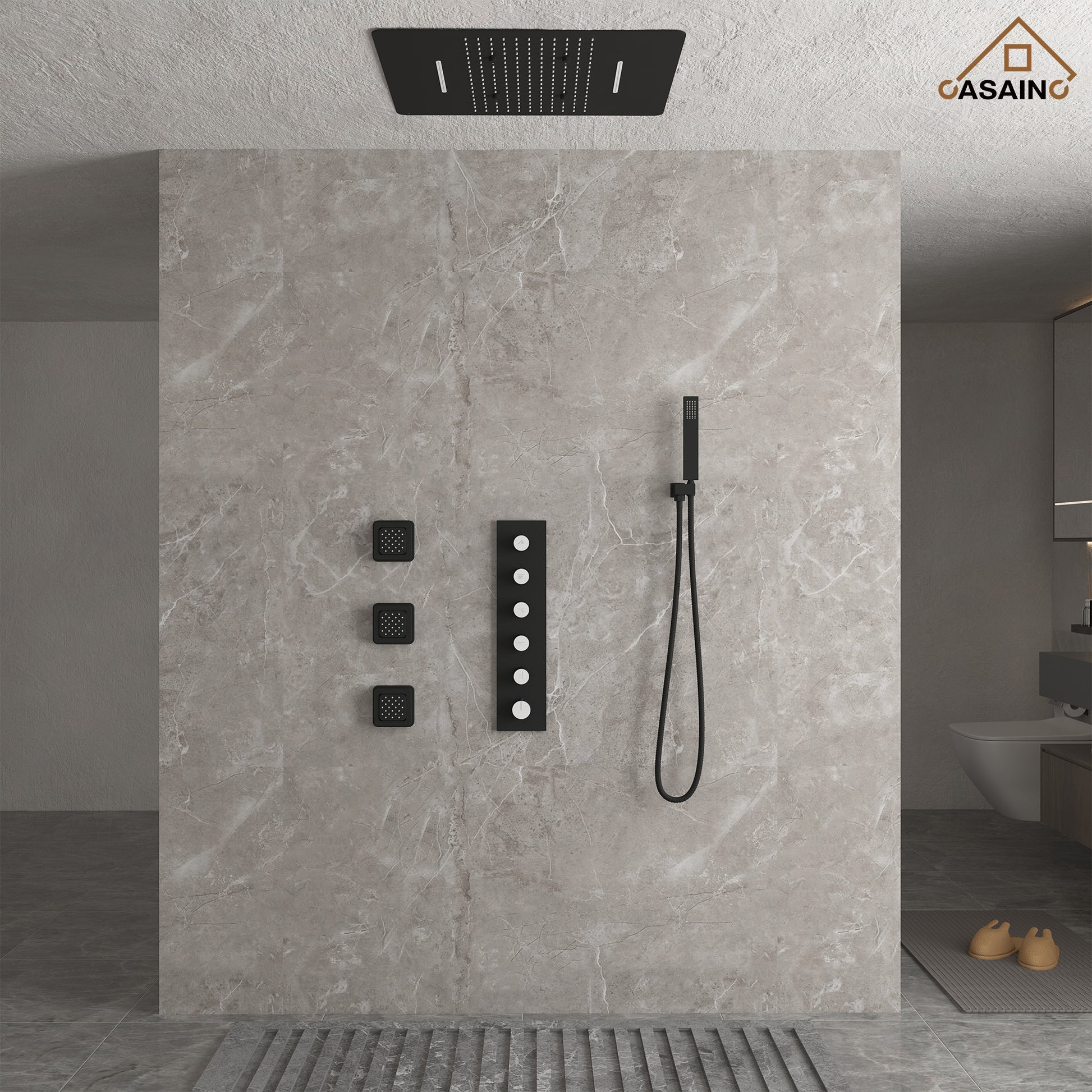 Multifunctional concealed large overhead spray luxury shower
