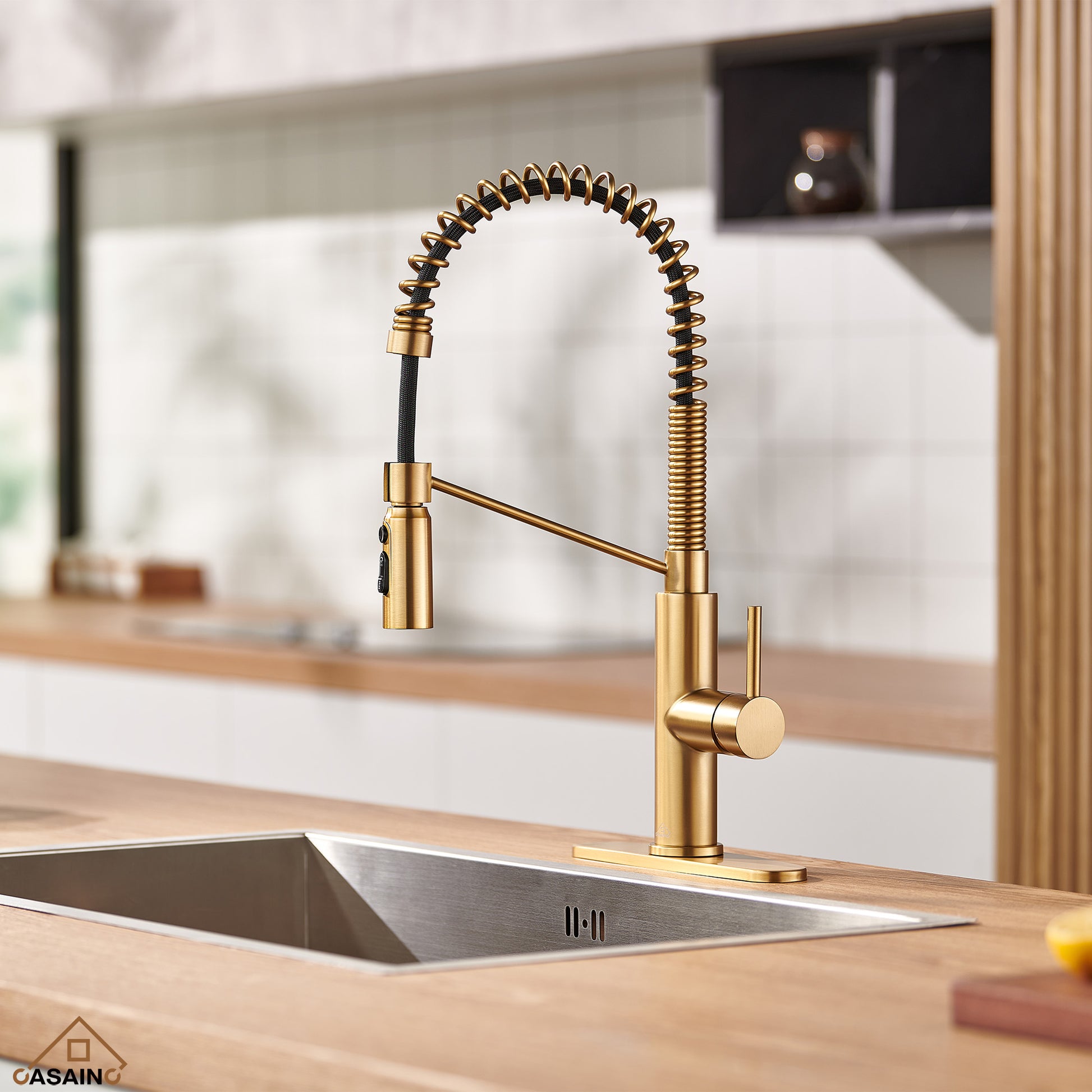 Commercial Style Pull-Down Single Handle 19" Kitchen Faucet