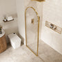 34"x78" Tempered Glass Shower Screen with Integrated Curved Frame