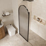 34"x78" Curved Frosted Glass Shower Screen with 10mm SGCC-Certified Tempered Glass