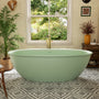 63"/67" Solid Surface Freestanding Matte Bathtub with Rim Towel Slot