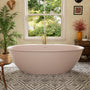 63"/67" Solid Surface Freestanding Matte Bathtub with Rim Towel Slot