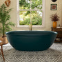 63"/67" Solid Surface Freestanding Matte Bathtub with Rim Towel Slot