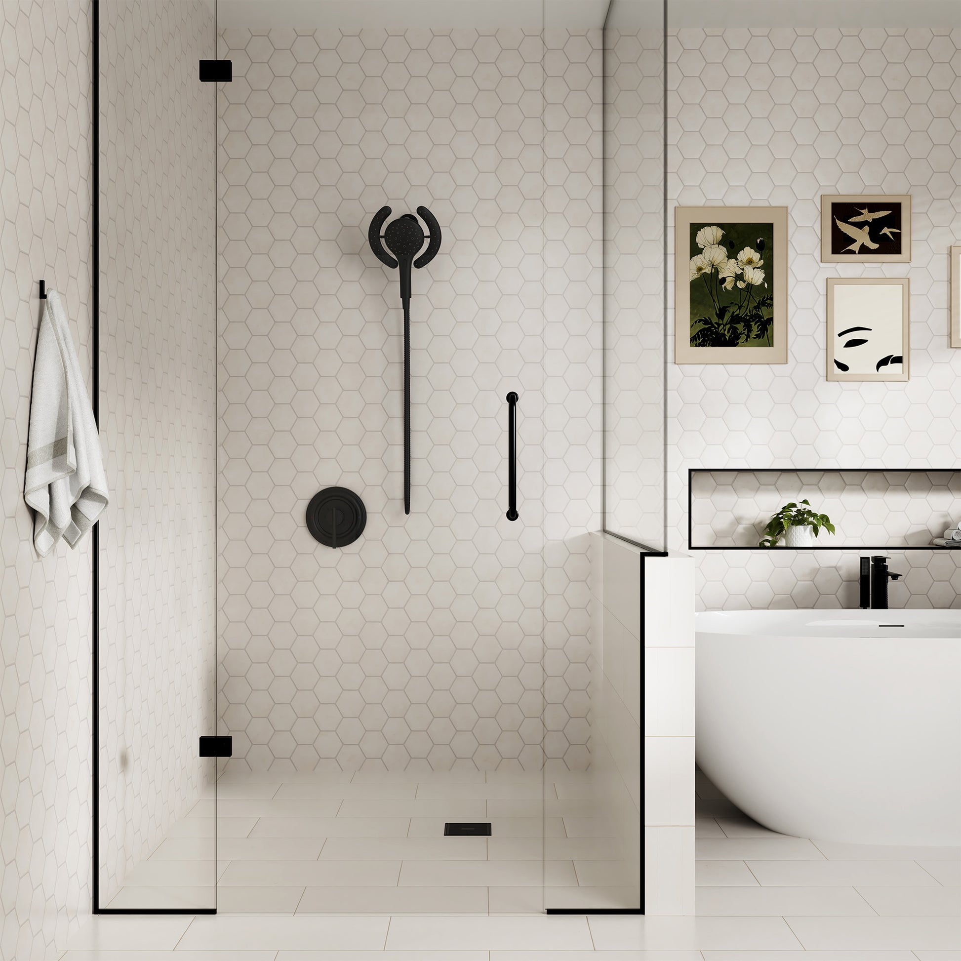 7-inch Magnetic Shower Kit with 3-Function Handheld Shower