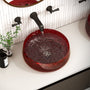 17.7" Round Transparent Resin Bathroom Vessel Sink with Drainer