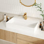 30"/42" Solid Surface Sink Wall Mount Stone Resin Bathroom Sink