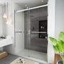 60"x76" Frameless Double Sliding Shower Door in Chrome/Brushed Nickel/Matte Black
