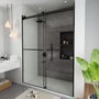 60"x76" Frameless Double Sliding Shower Door in Chrome/Brushed Nickel/Matte Black