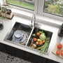 33 Inch Stainless Steel Topmount Kitchen Sink Drop In Workstation Brushed Kitchen Sink 18 Gauge 10 Inch Deep Single Bowl Kitchen Sink with Drainer and Drain Rack
