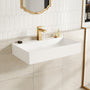 30"/42" Solid Surface Sink Wall Mount Stone Resin Bathroom Sink