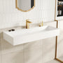 30"/42" Solid Surface Sink Wall Mount Stone Resin Bathroom Sink