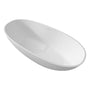 CASAINC 55 in. Solid Surface Free-Standing Bathtub with Centre Drain in Matte White