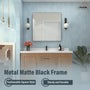 Wall-Mounted Vanity Mirror with Matte Black Metal Frame