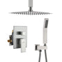 CASAINC 2-Function Shower System with Handheld Shower in Brushed Nickel/Matte Black, Ceiling Mount