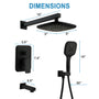 9-inch 3-Way Wall-Mounted Shower System with Tub Spout