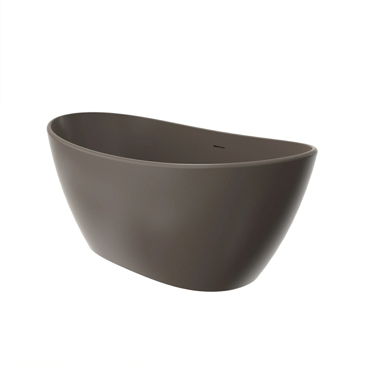 61" Solid Surface Freestanding Soaking Bathtub for Small to Medium Bathrooms