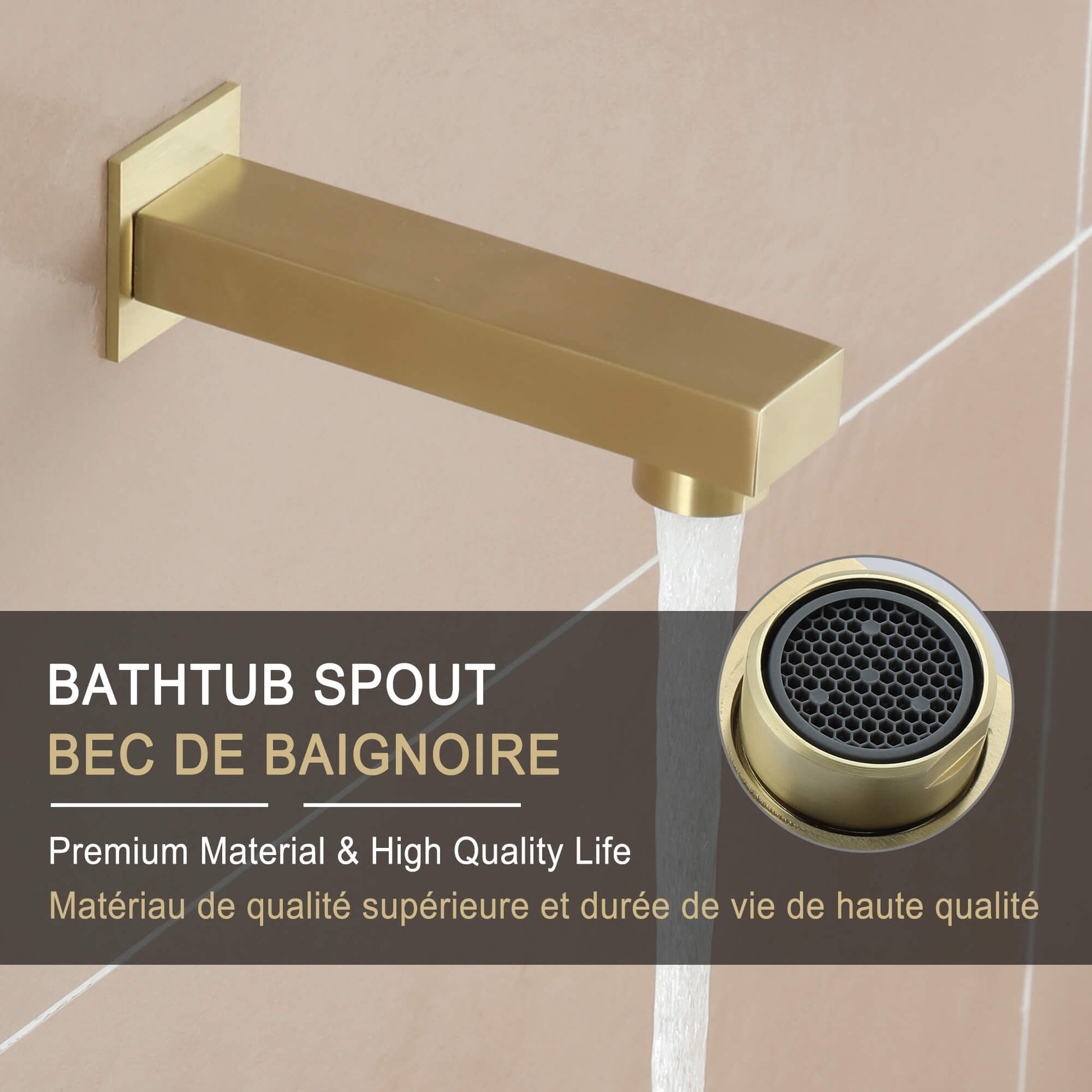 CASAINC 12 inch Wall Mounted Shower System with Bathtub Faucet and Hand Shower