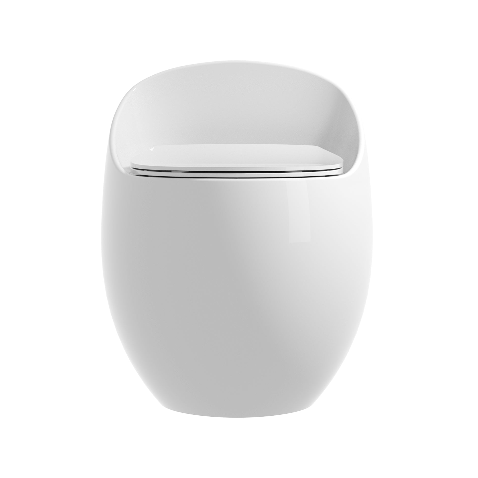 Egg Shape 1-Piece Toilet in Glossy White with 1.28 GPF Single Flush