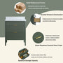 30"/36"/48" Freestanding Single Sink Bathroom Vanity with Solid Wood Construction & Marble Top
