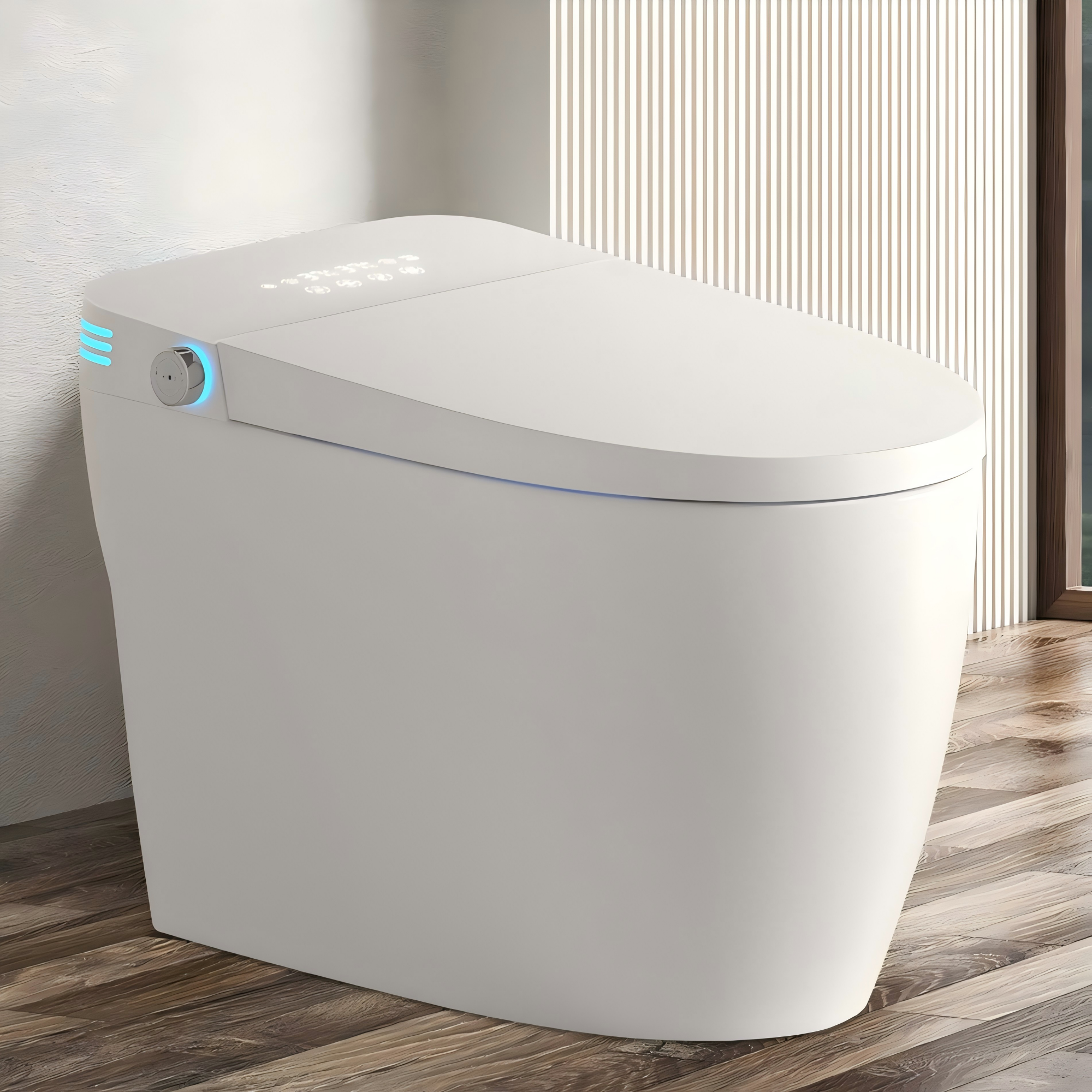 Modern Tankless Smart Toilet with Built-In Bidet Seat & Heated Seat