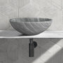 15.7" Polished Natural Marble Round Vessel Sink for Bathroom Countertops in Beige Gold/White Natural/Gray/Green