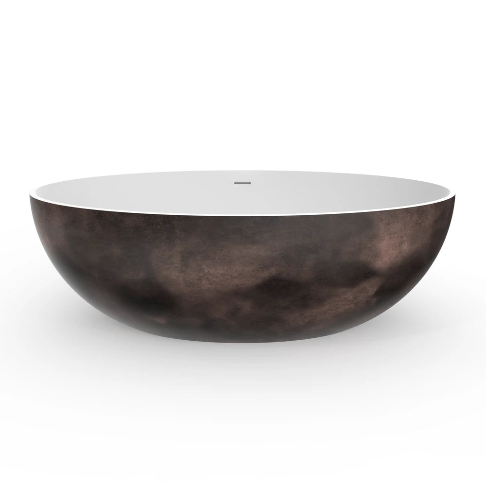67 Inch Freestanding Solid Surface Soaking Bathtub for Bathroom